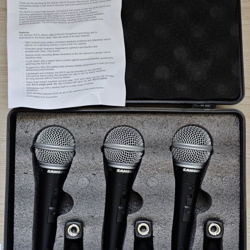 Samson R21 dynamic cardioid microphone set of 3, new