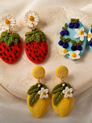 Handmade polymer clay earrings, assorted designs