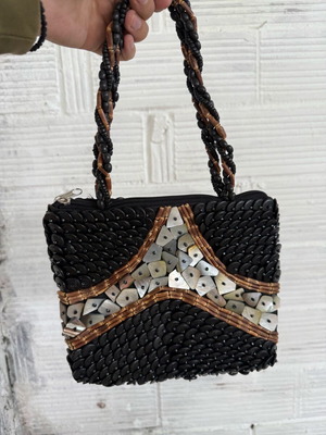 Bag new from coconut palm black and silver