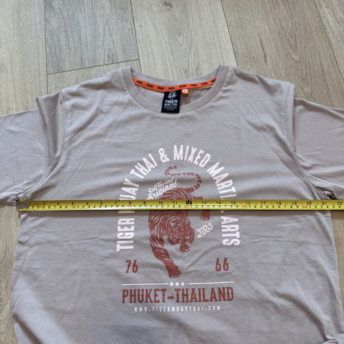 Tiger Muay Thai Phuket Thailand Graphic T-Shirt XL beige cotton like new