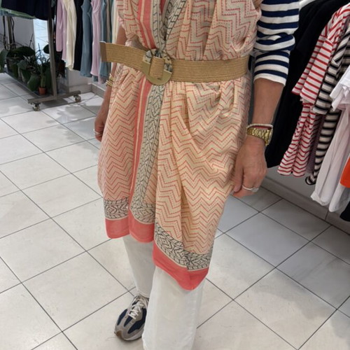 Women's pareo 100% cotton new, beige and blue