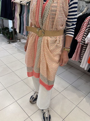 Women's pareo 100% cotton new, beige and blue
