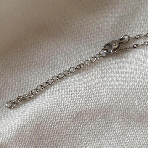 Steel necklace with shell, blue aventurine and pearls, made to order
