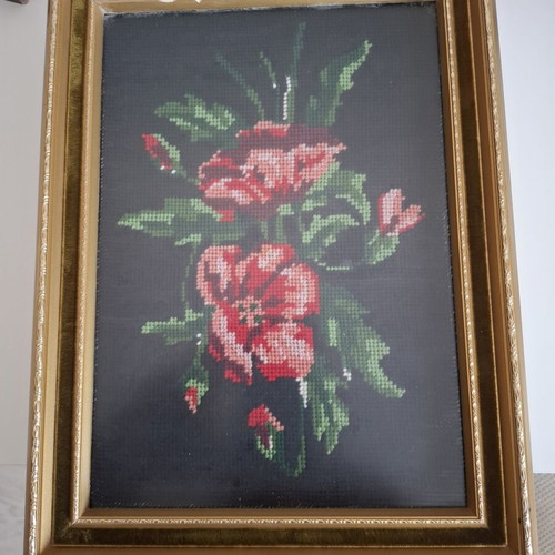 Wooden embroidered frames, set of 2
