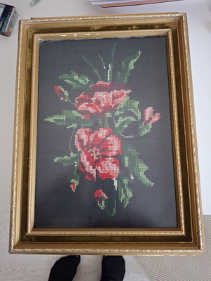 Wooden embroidered frames, set of 2
