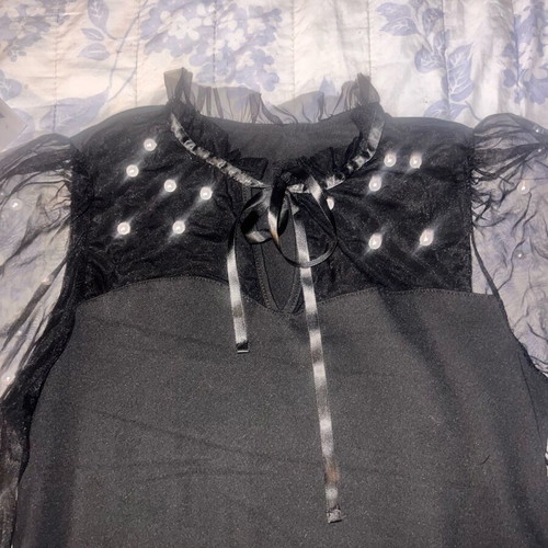 Shein blouse with pearls new, size XL, black