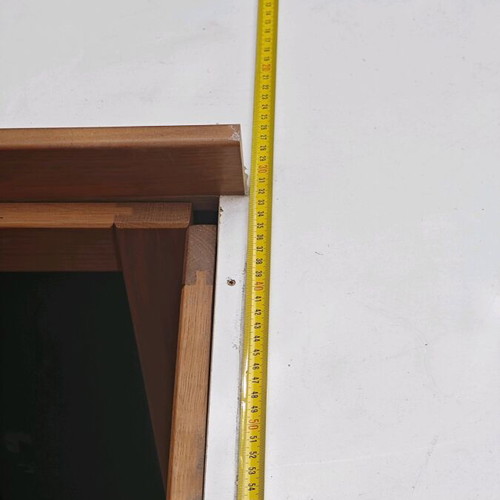 Corner kitchen cabinet used with signs of wear