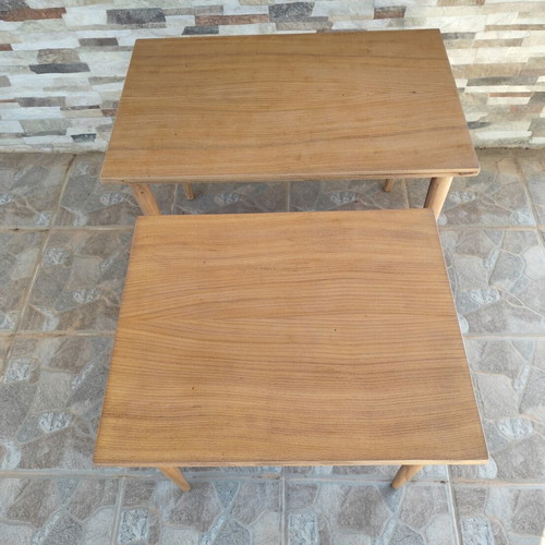 Danish Nest Tables Vintage Fully Restored Mid-Century Modern Set of 2