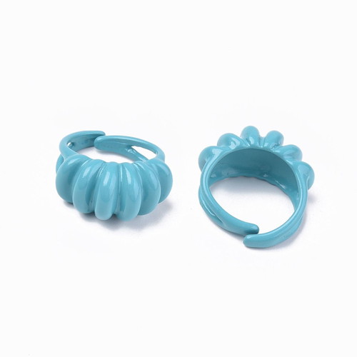 Adjustable metal ring turquoise new