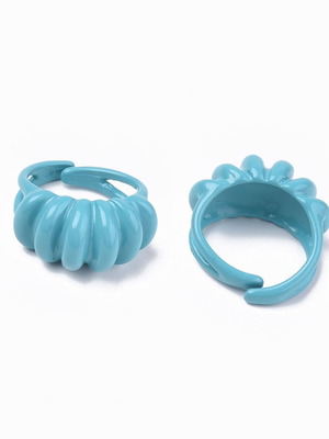 Adjustable metal ring turquoise new