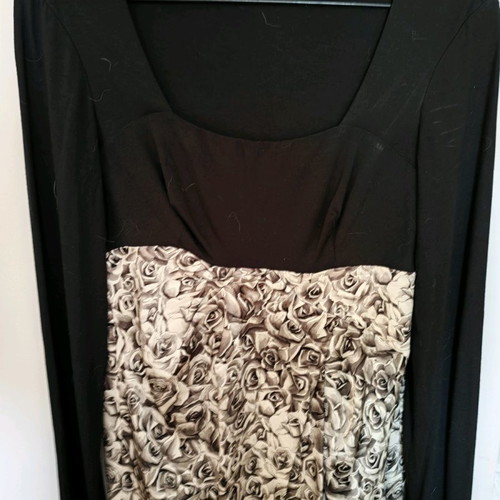Burani collezioni dress used, black with black and white pattern, size small-medium