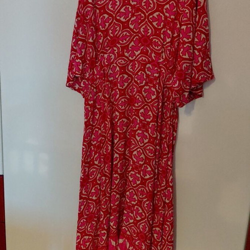 Shoeby dress L used, red pink asymmetrical hem