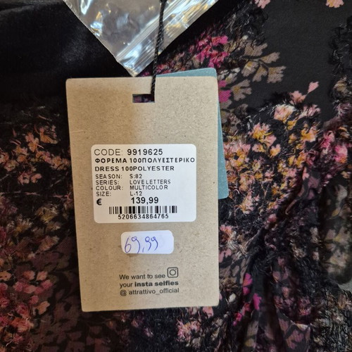Attrattivo floral dress large with wide sleeves and belt new