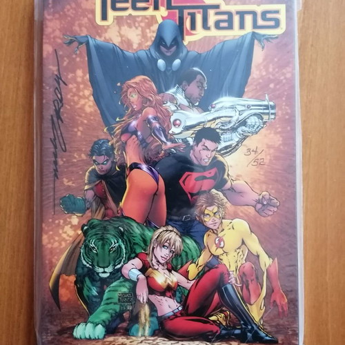 Teen Titans vol.3 A Kid's Game TPB like new signed DC Comics