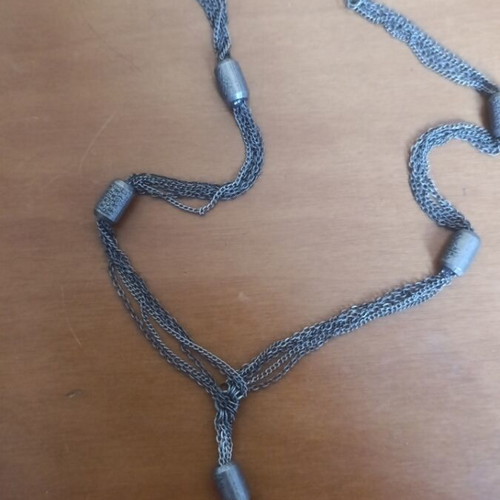 Gothic EJ Brand Necklace like new, long chain with cross guitar pendant