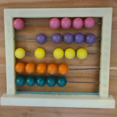 Plastic abacus up to 25 with 1980s alphabet like new