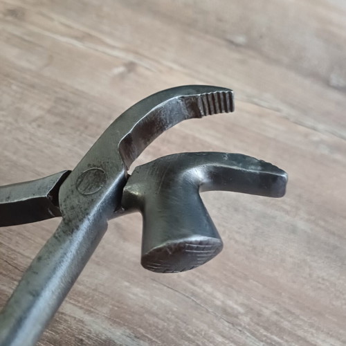 Vintage lasting pliers used cobbler tool for leather stretching and nail removal