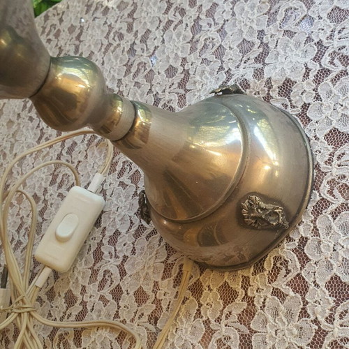 Lamp like new with glass shade, height 45 cm