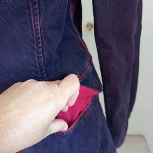MM6 Womens Jeans Jacket blazer blue red like new