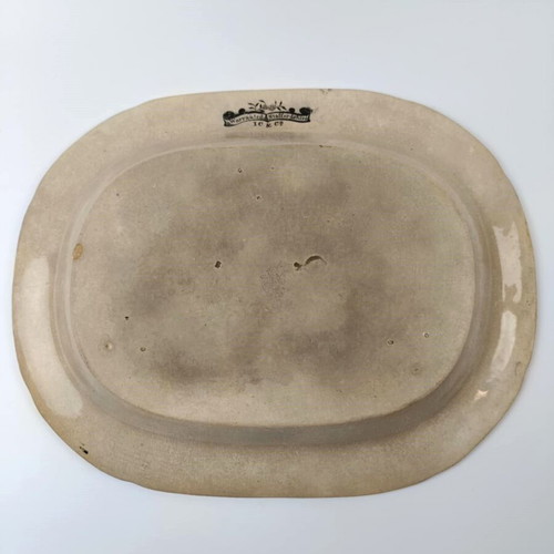 Antique large English Warranted Staffordshire JC & CO platter used, 1850