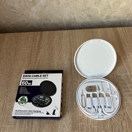 Phone accessory set new with iPhone cables, type C, SIM card key