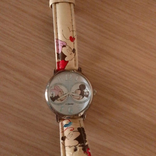 Disney children's watch used, beige for girls