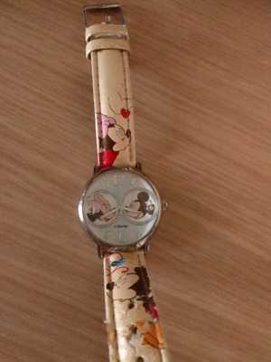 Disney children's watch used, beige for girls