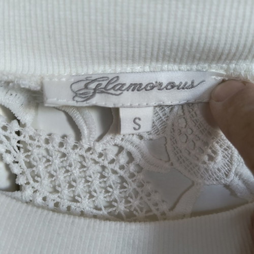 Cotton blouse white perforated fabric size S like new