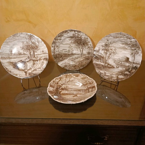 Handmade ceramic plates signed by Andreas Zymatikas, like new, set of 4