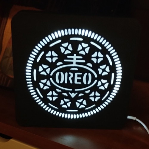 3D Εκτυπωμένο Φωτιστικό μπισκότο Oreo, φιλικό προς το περιβάλλον υλικό PLA