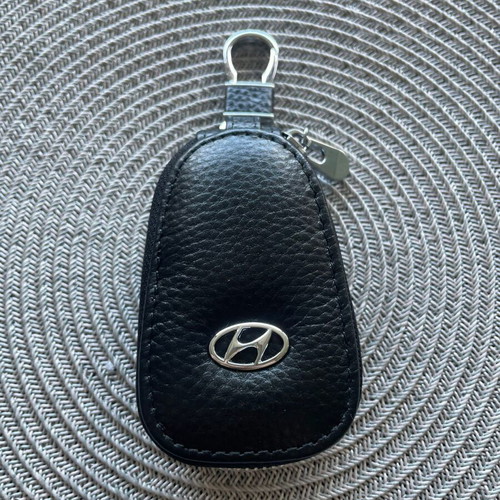 Leather car key case for Hyundai new, black