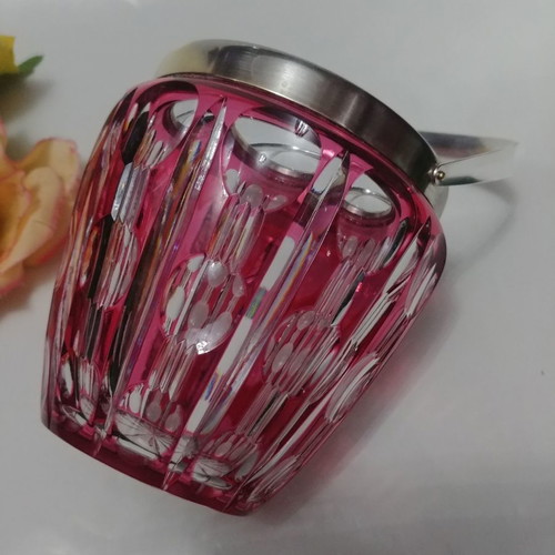 Val Saint Lambert Art Deco ice bucket used, lead crystal 1930s-50s