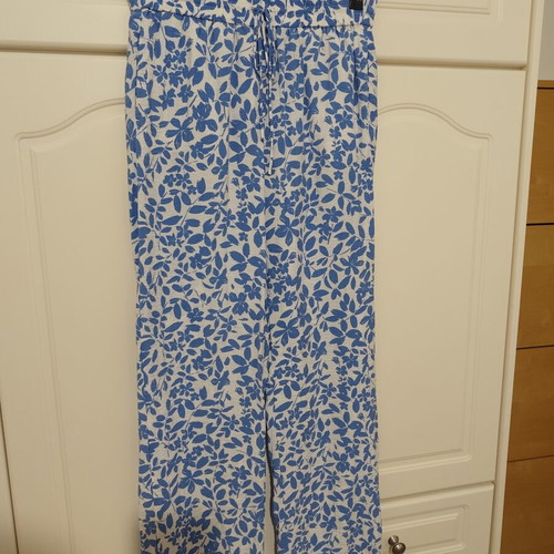 MANGO white summer palazzo pants size S