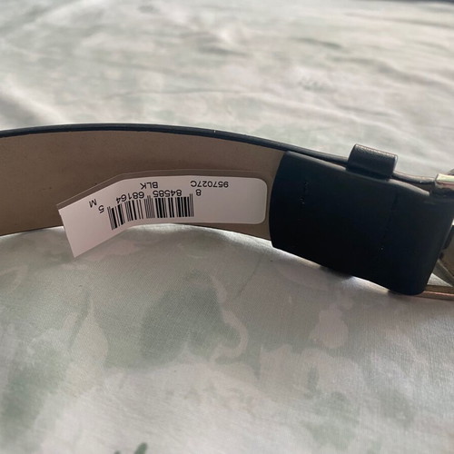 Guess black belt with metal buckle and rhinestones, synthetic leather