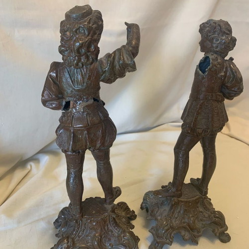 Antique figurine pair used, height 32 cm