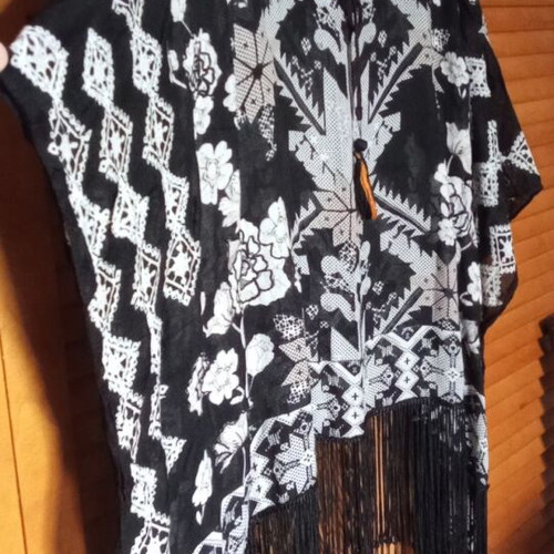 Tally Weijl Poncho Blouse with Black Fringes new