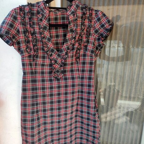 Vintage Tally Weijl plaid dress black and red, like new, size M 38