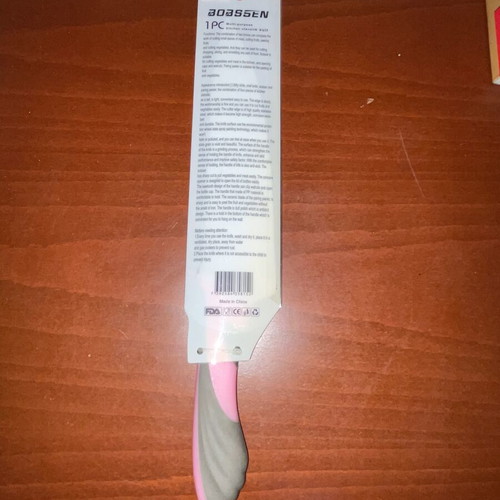 Bossen Chef Knife large kitchen knife with pink and grey ergonomic handle
