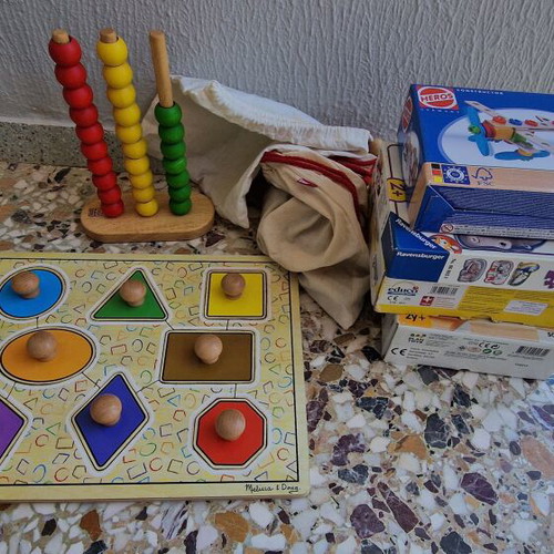 Baby educational wooden toys pack used