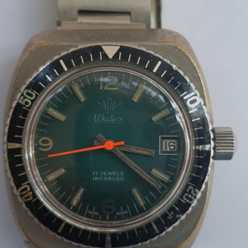 Watex 38.5mm  diver 200m,watch, Manual 17 jewels mens watch. Working