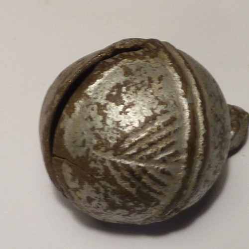 Antique bronze silver-plated bell used, horse ammunition rattle
