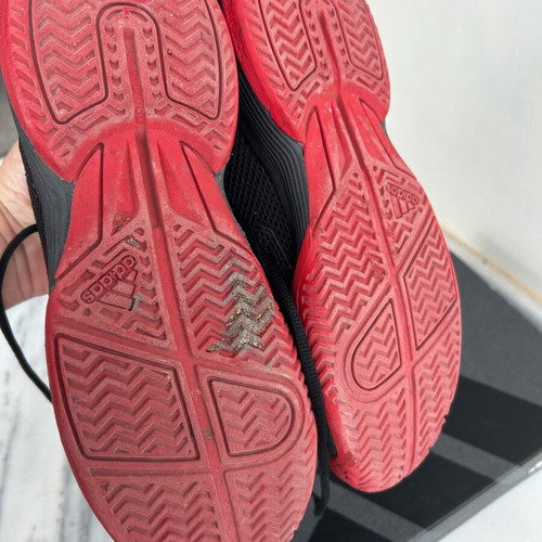 Adidas Kids Tennis Shoes Used Size 39 Black Red