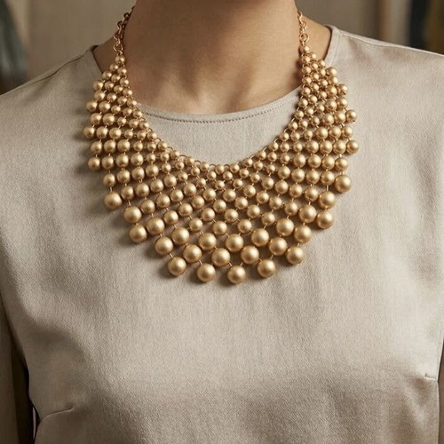 Mesh necklace new gold-colored