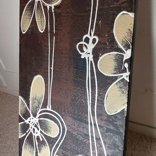 Stretched canvas with daisies new 30x70x3cm