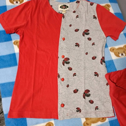 Women's pajama set 100% cotton like new, red