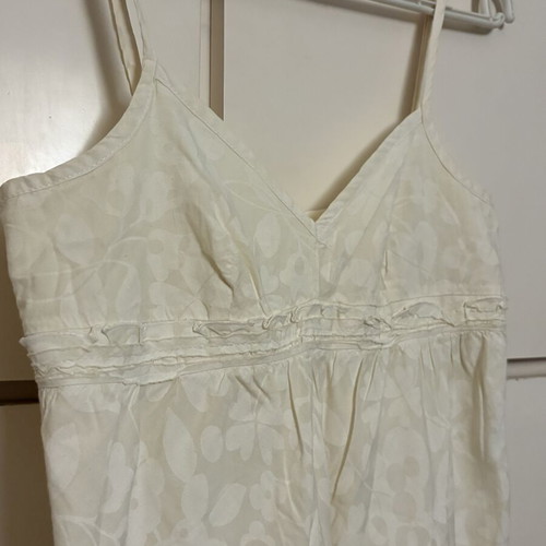Vintage summer dress off-white floral pattern size S