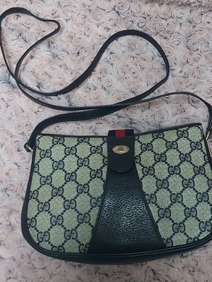 Gucci vintage crossbody bag used, white and blue