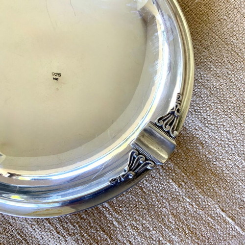 Silver ashtray 925 used with 3 carved legs