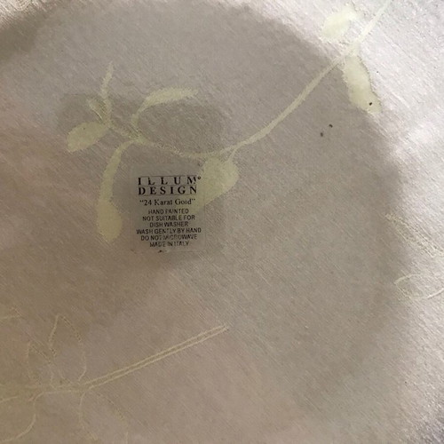 Vintage Kosta Boda Illum decorative glass plate used, hand-painted