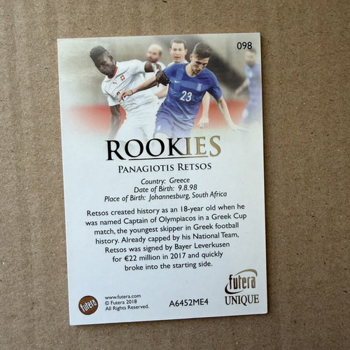 Futera Panagiotis Retsos Rookie Card Olympiacos like new